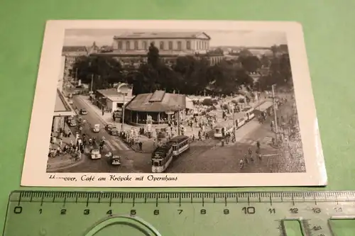 tolle alte Karte - Hannover - Café am Kröpcke mit Opernhaus  - 50-60er Jahre ?