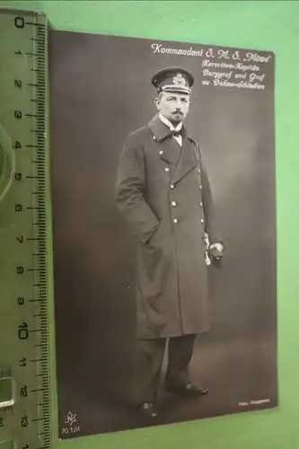 tolle alte Fotokarte - Kommandant SMS Möwe - Graf zu Dohna-Schlodien