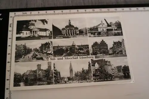 tolle alte Karte -  Sol- und Moorbad Lüneburg - Ansichten - 1957