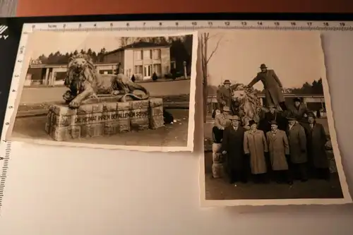 zwei alte Fotos - Löwendenkmal - Bad Lippspringe - Ehrenmal für die Soldaten