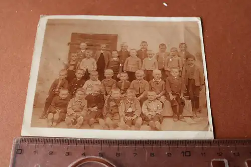 tolles altes Foto Schulklasse  ? Knabenschule ?  nur Jungs  1900-1910 ???