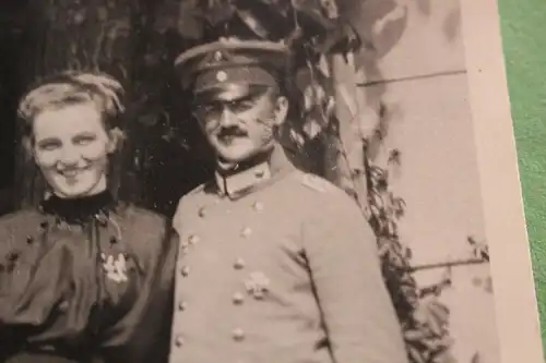 tolles altes Foto - Portrait eines Soldaten mit Frau - EK I - 1917