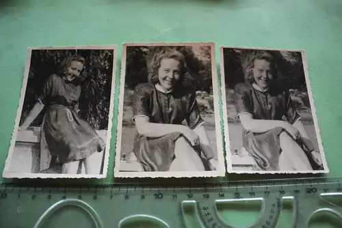 drei tolle alte Fotos - Portraits einer hübschen jungen Frau - 1947