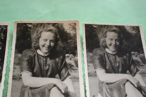 drei tolle alte Fotos - Portraits einer hübschen jungen Frau - 1947