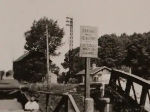 tolles altes Foto - Behelfsbrücke Schild erbaut 2. Komp. Dortmunder Brücken Bau