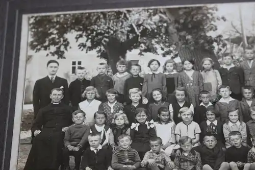 tolles altes großes Klassenfoto - Schulklasse 1931/32 Nahoretitz  Sudeten  ??