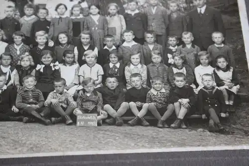 tolles altes großes Klassenfoto - Schulklasse 1931/32 Nahoretitz  Sudeten  ??