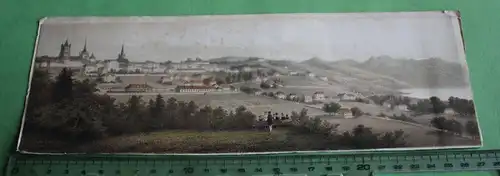 toller alter farbiger Druck ?? Stadt Landschaftsansicht - Goldrand oben ??