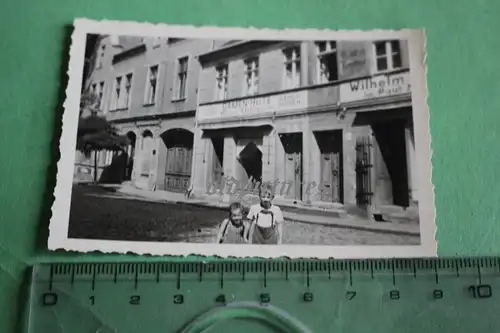 tolles altes Foto Gebäude Strasse - Geschäft  Damenhüte  Hans Thomas 30-40er J