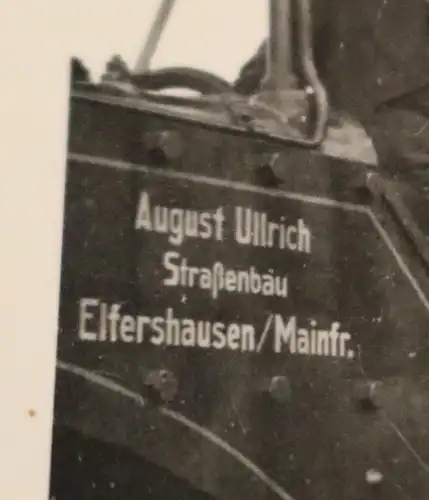 tolles altes Foto - Dampfwalze ?? August Ullrich Straßenbau Elfershausen  20-30e