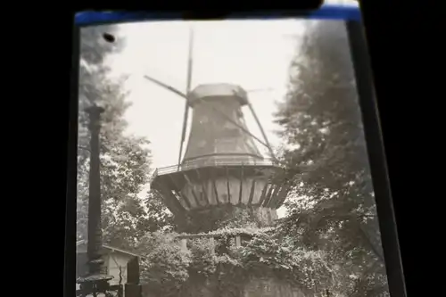 tolles altes Negativ -  Windmühle - Ort ??? - 30-40er Jahre