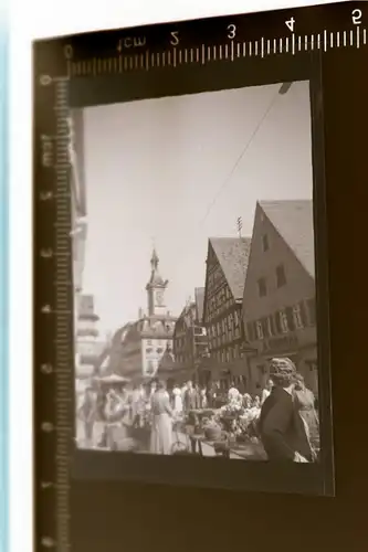 tolles altes Negativ - Wochenmarkt - Turmuhr - Bäckerei R. Widmann - Ort ???