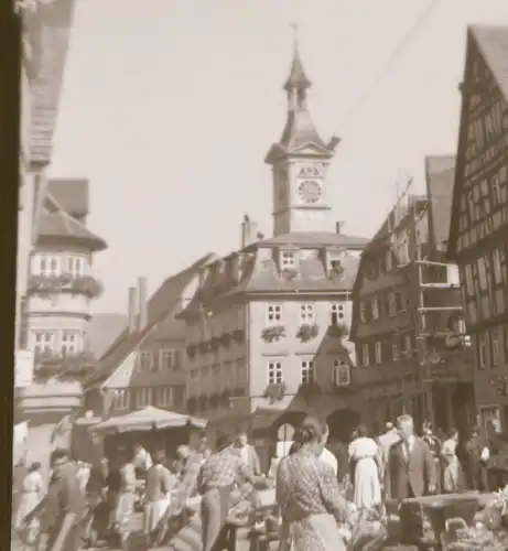 tolles altes Negativ - Wochenmarkt - Turmuhr - Bäckerei R. Widmann - Ort ???