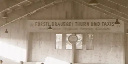 zwei tolle alte Negative - Pferde Reitstall - Werbung .Fürstl. Brauerei Thurn un