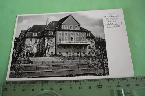 tolle alte Karte - Klinik Elisabethenhaus - Ulm a. D.  - 30-40er Jahre ????
