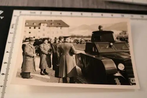 tolles altes Foto - Panzertruppe Anfänge mit Panzerattrappe 