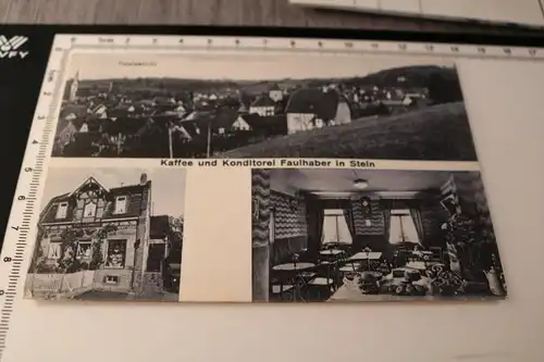 tolle alte Karte - Kaffee und Konditorei Faulhaber in Stein  1941  Pforzheim