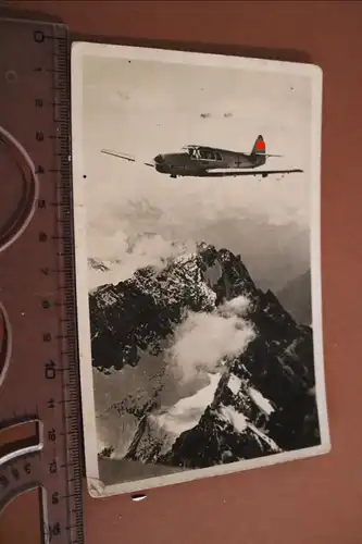 tolle alte Karte Flugzeug Messerschmidt Taifun über den Bergen 30-40er Jahre