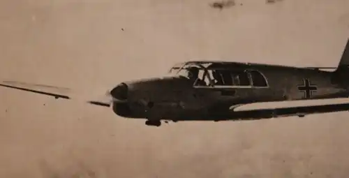 tolle alte Karte Flugzeug Messerschmidt Taifun über den Bergen 30-40er Jahre