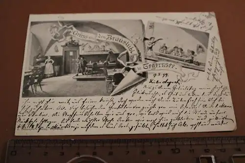 tolle alte Karte  Gruss aus dem Bauernstübl Tegernsee 1899 