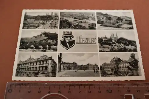 tolle alte Karte - Ansichten Würzburg   - 30-60er Jahre ??