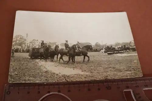 tolles altes Foto - Reiterfest ?? Pferde Reiter, Festwagen - Zuschauer - 1910-30