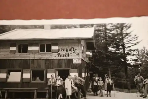 tolles altes Foto -  Alpengasthütte Riedl   50-60er Jahre