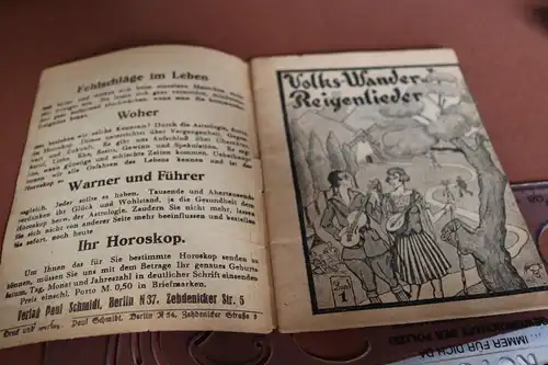 tolles altes Heftchen - Volks- Wander und Reigenlieder Band 1 - 1910-30 ???