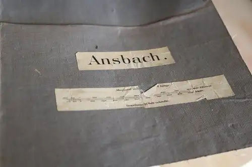 tolle alte Landkarte - Ansbach und Umgebung  auf Leinen geklebt - Alter ?