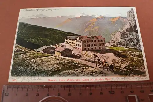tolle alte Karte - Gemmi - Hotel Wildstrubel - 1900-1910 ???