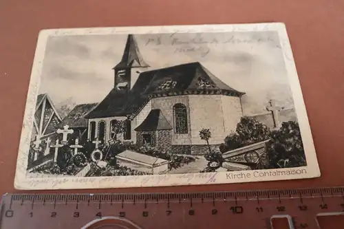 tolle alte Karte - Kirche Contalmaison  Feldpostkarte 1918