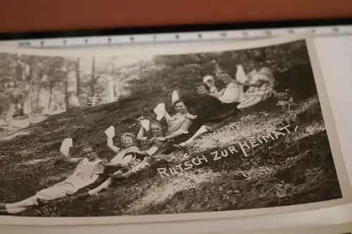 zwei tolle alte Fotos - Gruppe Frauen im Wald 1927