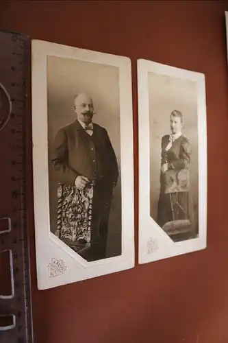 zwei tolle alte Kabinettfotos - Mann und Frau - Berlin - 1900-1920 ??