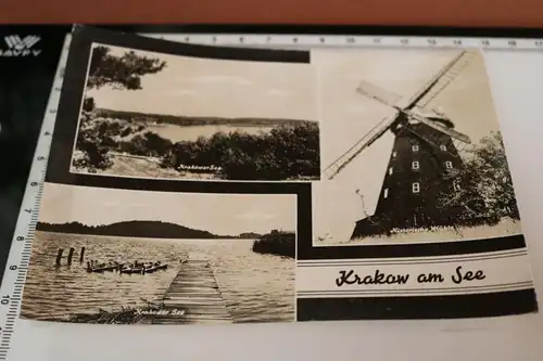 tolle alte Karte - Krakow am See - Windmühle -  1967