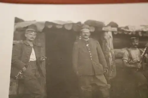 tolles altes Foto - Soldaten vor ihrem Unterstand Anna´s Ruhe