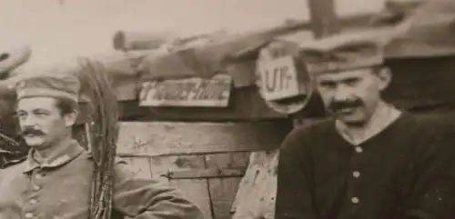 tolles altes Foto - Soldaten vor ihrem Unterstand Plauner-Hütte