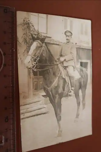 tolles altes Foto - Portrait Reiter - Soldat mit Pferd (2)