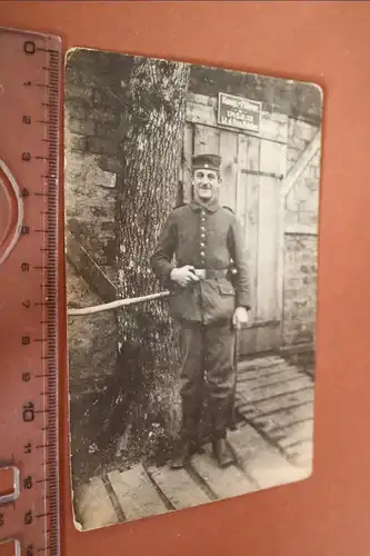 tolles altes Foto - Portrait eines Soldaten Hütte Komp.-Führer  1. M.G.K. 32