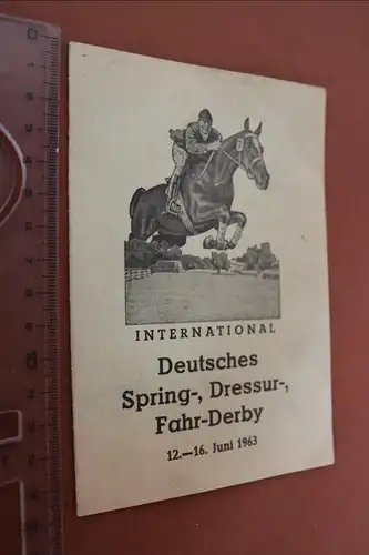tolles altes Programmblatt - Intern. deutsches Derby Reitsport - 1963 - Hamburg 
