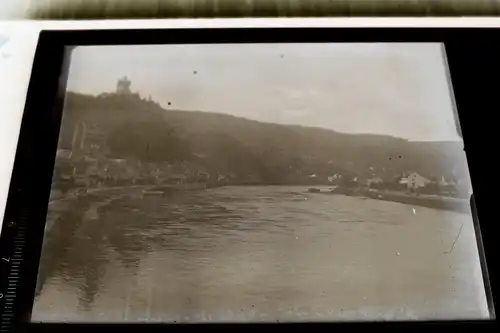 tolles altes Glasnegativ -Ansicht Cochem an der Mosel   1910-20 ???