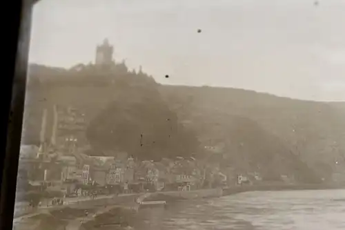 tolles altes Glasnegativ -Ansicht Cochem an der Mosel   1910-20 ???