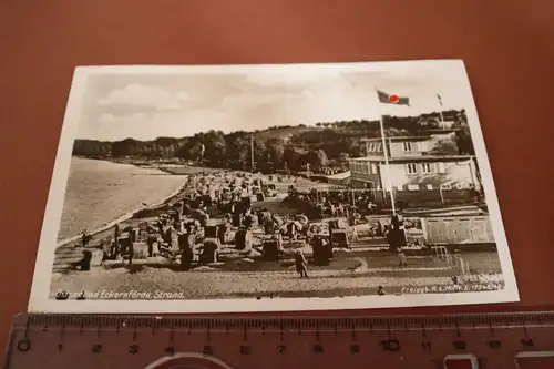 tolle alte Karte - Strand Eckernförde - 30-40er Jahre