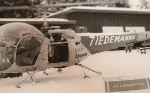 tolles altes Foto - Helikopter , Hubschrauber - Werbung Tiedemanns - 50-60er Jah