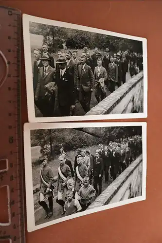 zwei tolle alte Fotos - Studenten Lüdinghausen  Umgebung - 1935 - Festmarsch ?