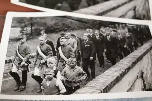 zwei tolle alte Fotos - Studenten Lüdinghausen  Umgebung - 1935 - Festmarsch ?