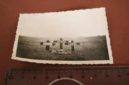  altes Foto - drei Soldatengräber Krasny Oktjabr / Temrjuk - Russland 1942