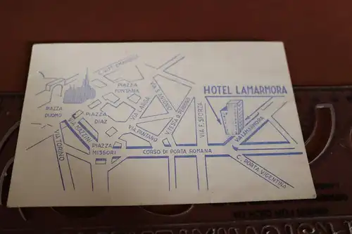 tolle alte Karte - Hotel Lamarmora - Milano - 30-40er Jahre