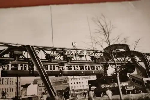 tolle alte Karte - Wuppertal Schwebebahn - Alter Markt - Wicküler Pils Werbung