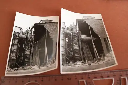 zwei alte Fotos - zerstörtes Gebäude Fabrik ?? 30-50er Jahre   Ort ??