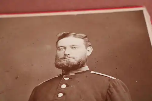 tolles altes  Kabinettfoto - Portrait eines Soldaten , Thionville  - 1881